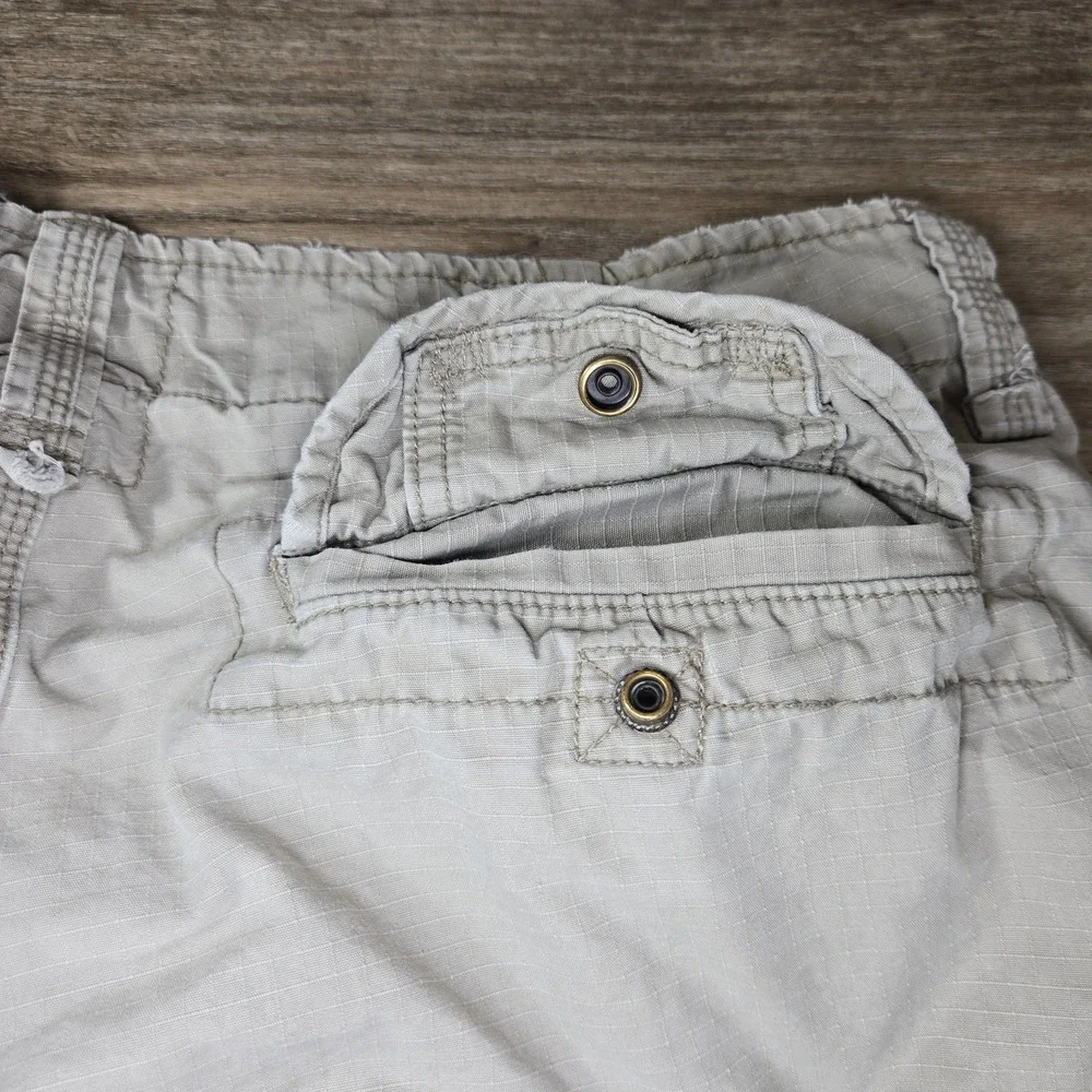 Vintage Y2K Polo Jeans Ralph Lauren Cargo Shorts Mens 38 Beige Ripstop Utility